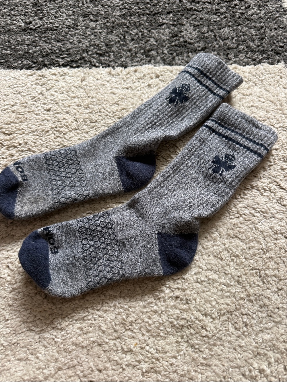 Bombas gray and blue youth medium Crew socks - Picture 1 of 5